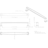 Jeffrey Alexander 171-192DBAC 192 mm Center-to-Center Brushed Oil Rubbed Bronze Richard Cabinet Pull
