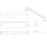 Jeffrey Alexander 171-192SN 192 mm Center-to-Center Satin Nickel Richard Cabinet Pull