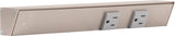 Task Lighting APT12-2G-P-SN-L 12" APT Series Slim Angle Power Strip, Left Entry, Satin Nickel Finish, Grey Receptacles