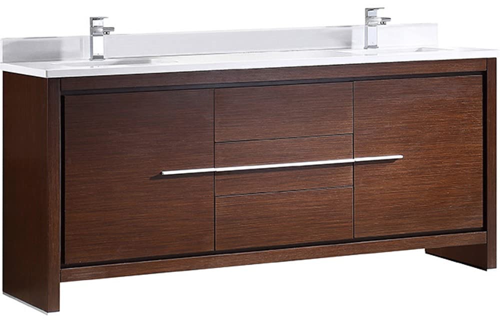 Fresca FCB8172WG Fresca Allier 72" Wenge Brown Modern Double Sink Bathroom Cabinet