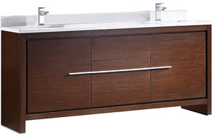 Fresca FCB8172WG Fresca Allier 72" Wenge Brown Modern Double Sink Bathroom Cabinet