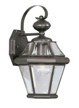 Livex Lighting 2161-07 Outdoor Wall Lantern with Clear Beveled Glass Shades, Bronze