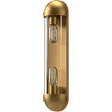 Alora VL539221AGCL CYRUS 6" VL AGED BRASS CLEAR GLASS 2X60W E26