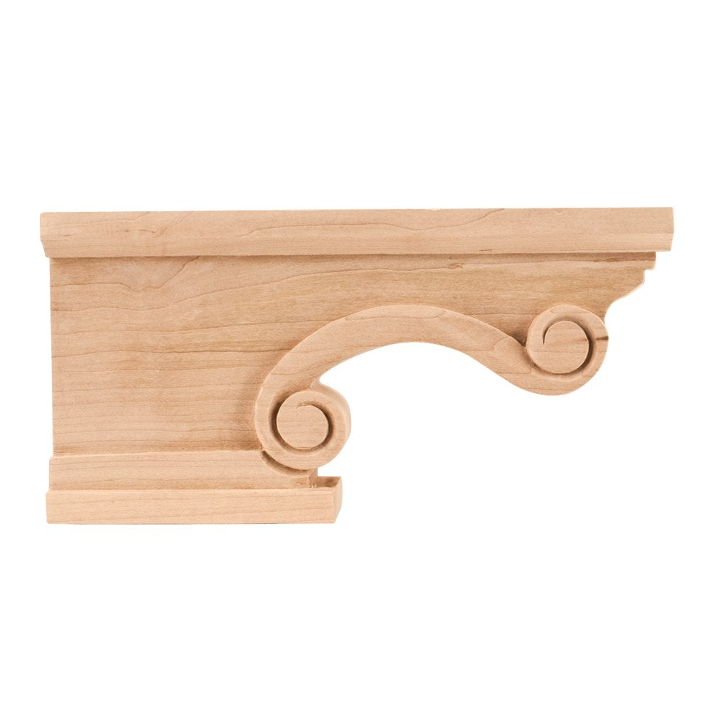 Hardware Resources PFL2-MP 8-1/4" W x 1-1/2" D x 4-1/2" H Maple Scrolled Left Corner Foot