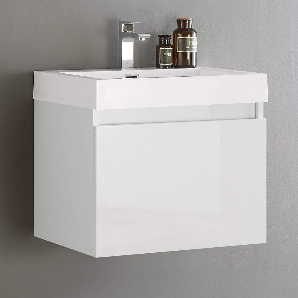 Fresca FCB8006TK-I Fresca Nano 24" Teak Modern Bathroom Cabinet w/ Integrated Sink