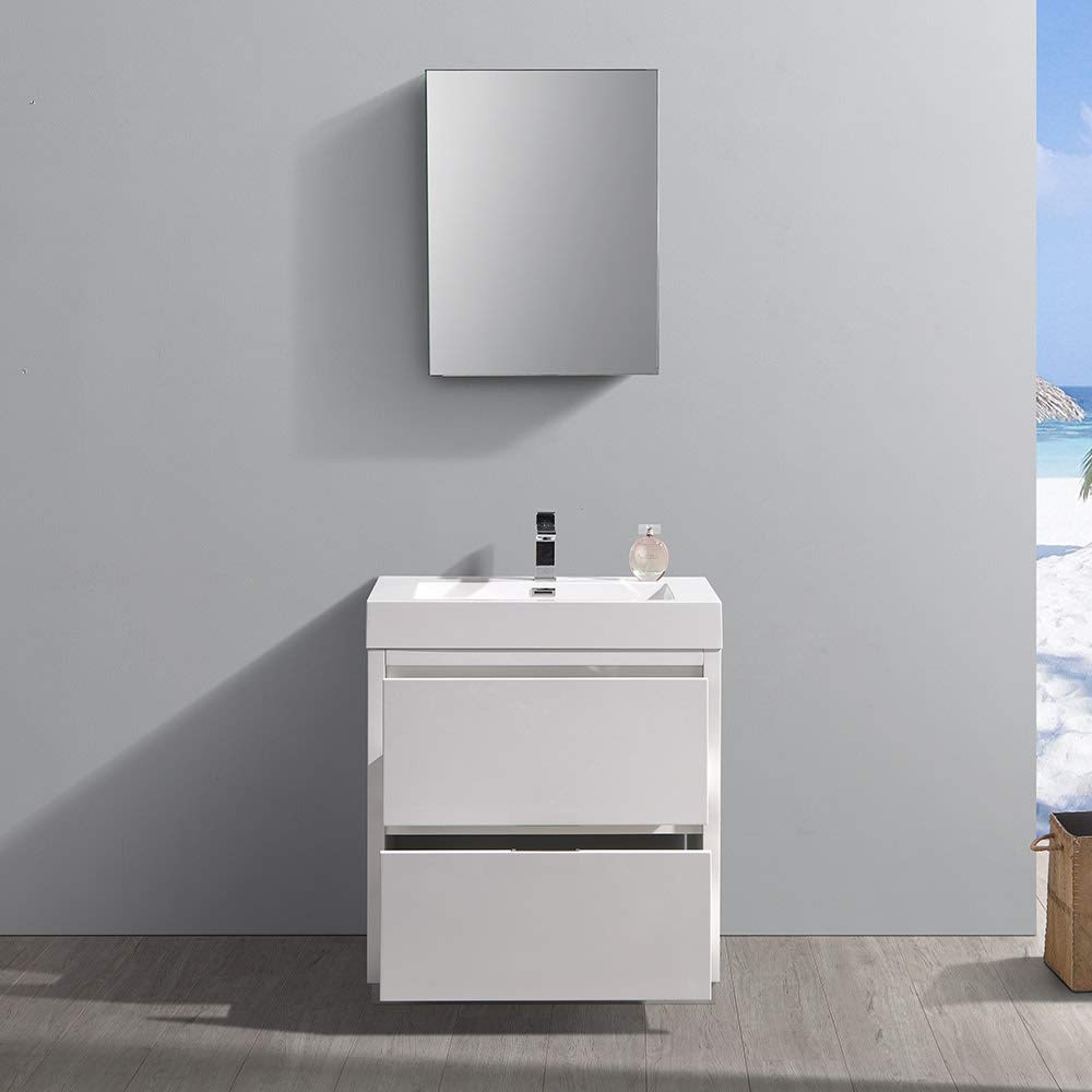 Fresca FVN8430GO Fresca Valencia 30" Gray Oak Free Standing Modern Bathroom Vanity w/ Medicine Cabinet