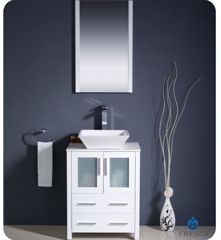 Fresca FCB6224WH Fresca Torino 24" White Modern Bathroom Cabinet