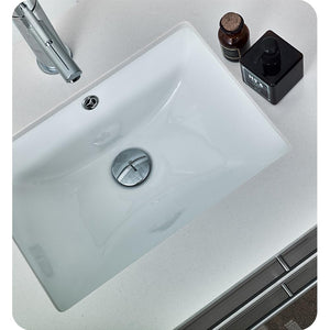 Fresca FVN6130GR-UNS Fresca Lucera 30" Gray Wall Hung Undermount Sink Modern Bathroom Vanity w/ Medicine Cabinet