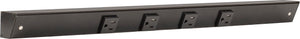 Task Lighting APT24-4B-P-BK 24" APT Series Slim Angle Power Strip, Black Finish, Black Receptacles
