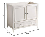 Fresca FCB2036AW Fresca Oxford 36" Antique White Traditional Bathroom Cabinet