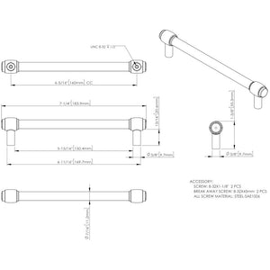 Jeffrey Alexander 775-160PC 160 mm Center-to-Center Polished Chrome Carmen Cabinet Bar Pull