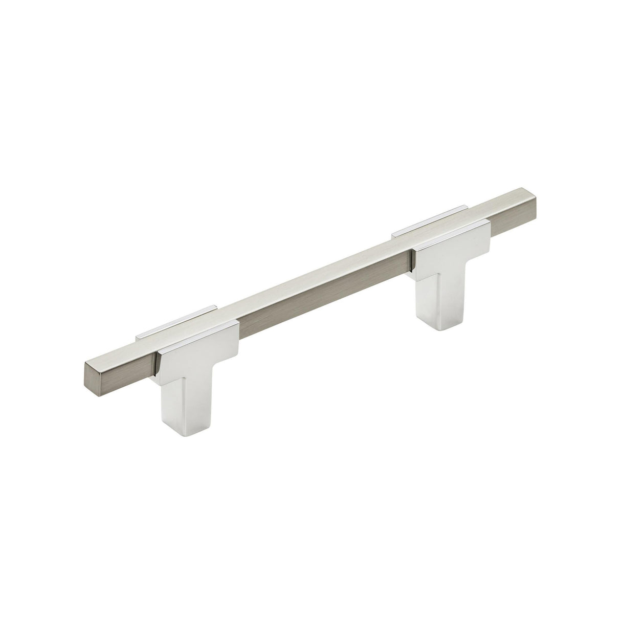 Amerock Cabinet Pull Polished Chrome/Satin Nickel 3-3/4 inch (96 mm) Center to Center Urbanite 1 Pack Drawer Pull Drawer Handle Cabinet Hardware