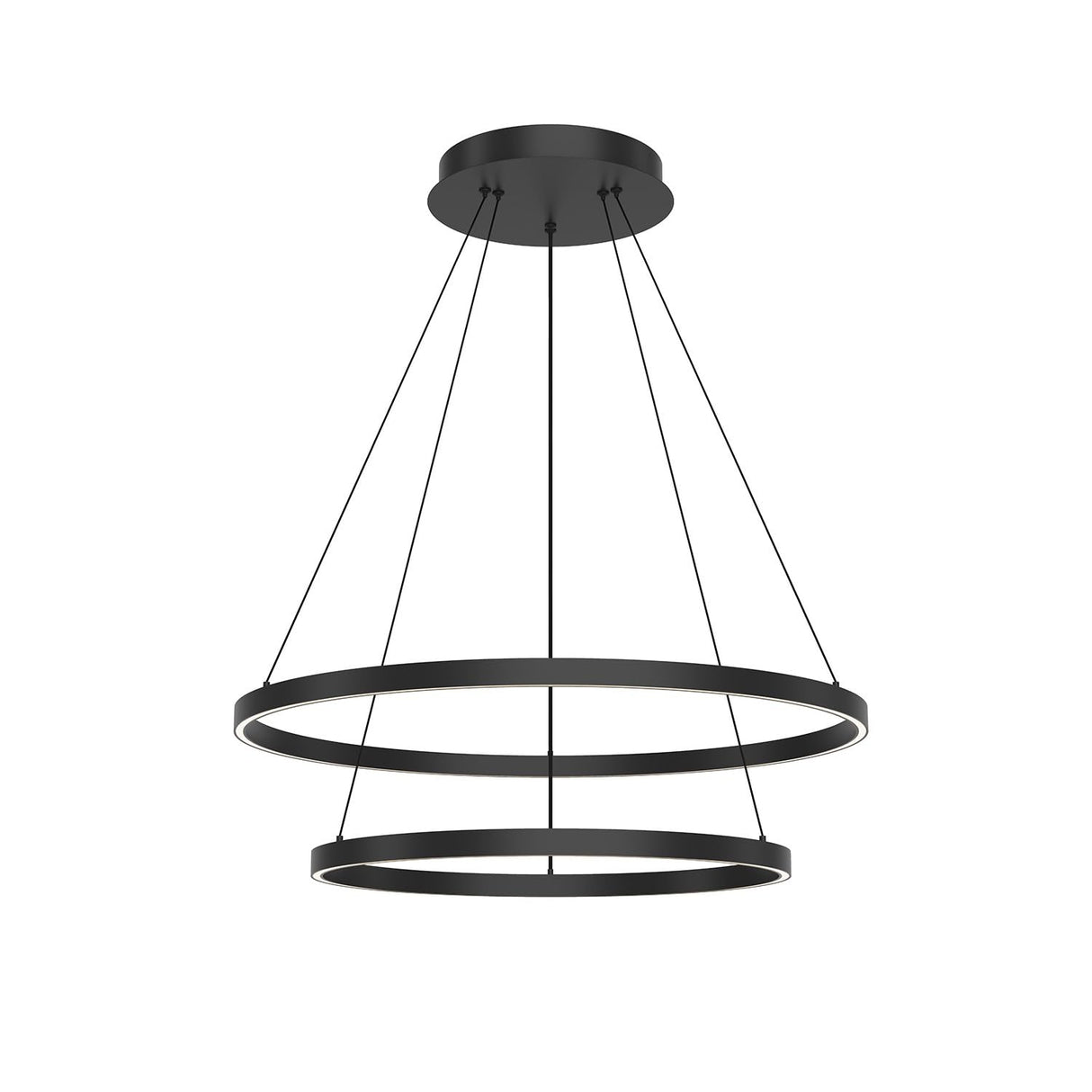 Kuzco CH87232-BK CERCHIO 2 LAYER 32" CHANDELIER BK TEXTURED DOWN ONLY 930 TRIAC 120 116W