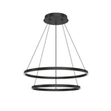 Kuzco CH87232-BK CERCHIO 2 LAYER 32" CHANDELIER BK TEXTURED DOWN ONLY 930 TRIAC 120 116W