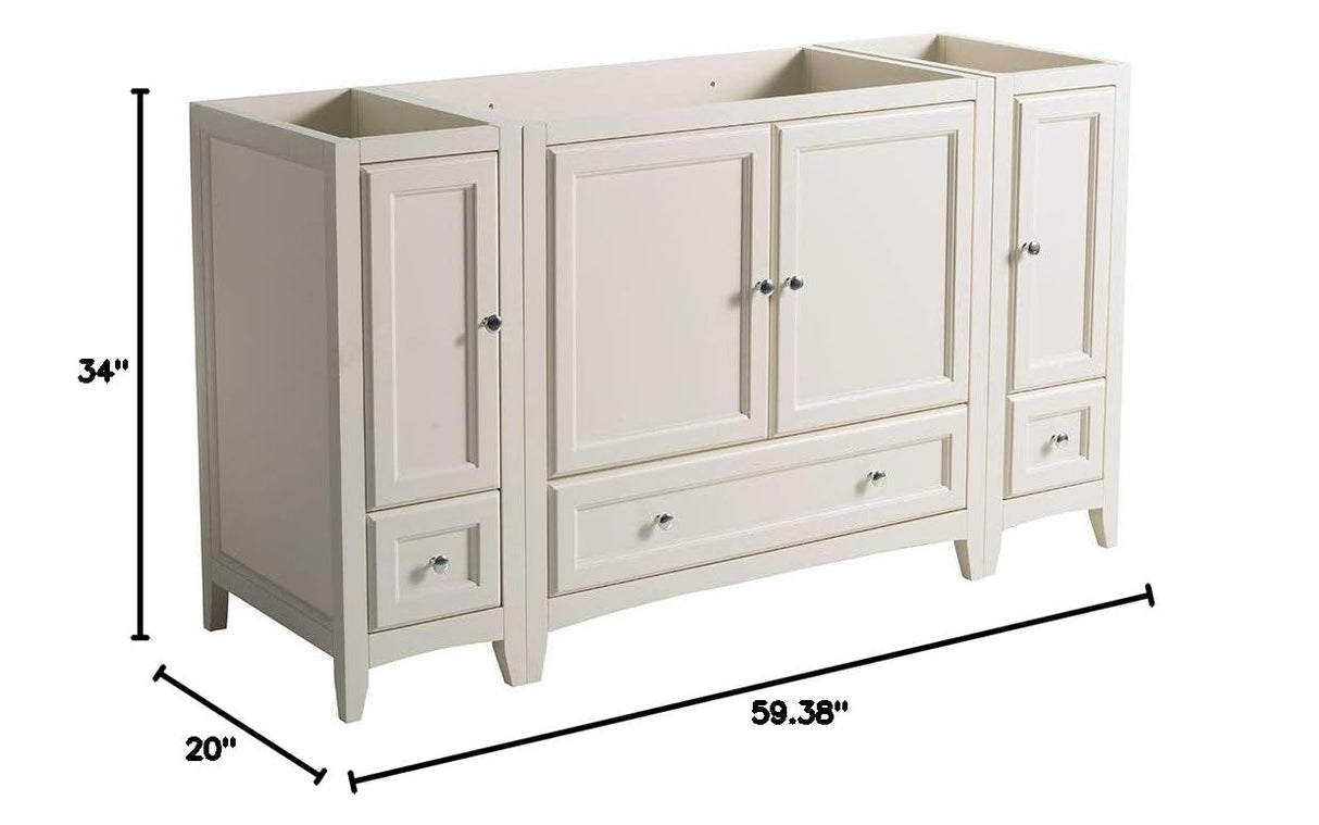 Fresca FCB20-123612AW Fresca Oxford 60" Antique White Traditional Bathroom Cabinets