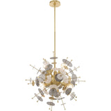 Livex Lighting 41254-12 Utopia - Six Light Chandelier, Satin Brass Finish with Clear Rods Crystal