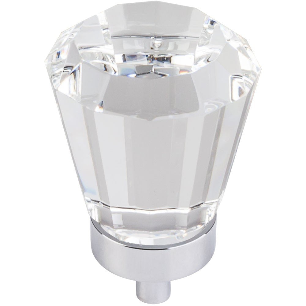 Jeffrey Alexander G150L-PC 1-1/4" Overall Length Polished Chrome Faceted Glass Harlow Cabinet Knob