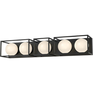 Alora VL519535MBOP AMELIA 35" VL MATTE BLACK OPAL GLASS 5X60W E26