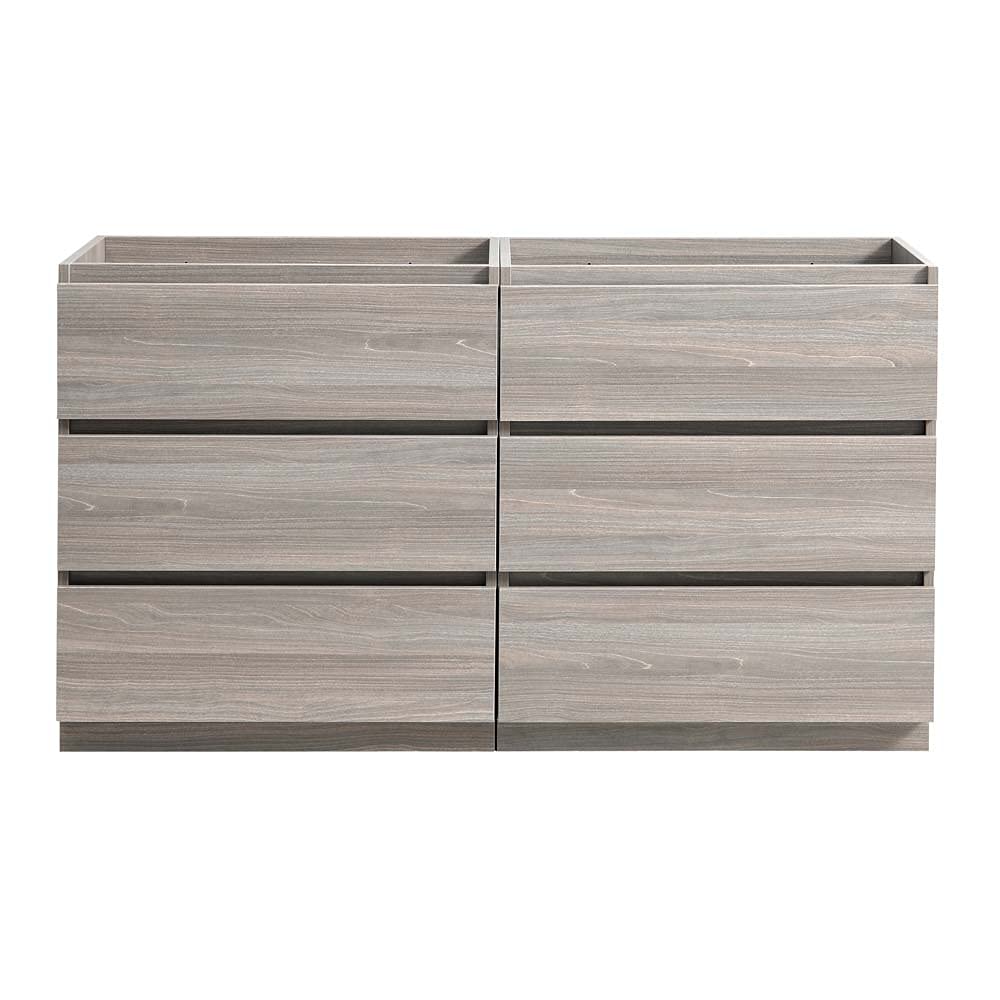 Fresca FCB93-3636MGO-D Fresca Lazzaro 72" Gray Wood Free Standing Double Sink Modern Bathroom Cabinet