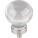 Jeffrey Alexander G130L-SN 1-3/8" Diameter Satin Nickel Sphere Glass Harlow Cabinet Knob