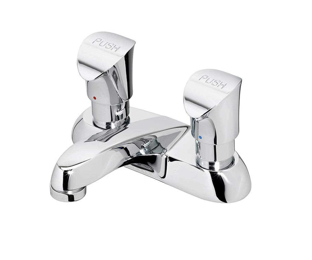 Gerber G0044340 Chrome Two Handle 4" Lavatory Metering Faucet 0.5 Gpm