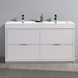 Fresca FCB8460GG-D-I Fresca Valencia 60" Dark Slate Gray Free Standing Double Sink Modern Bathroom Vanity