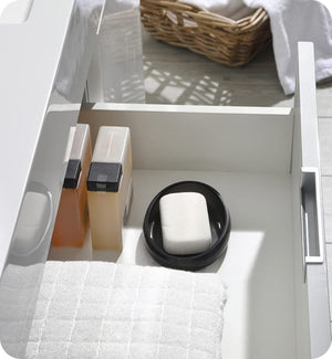 Fresca FCB8360WH-D Fresca Valencia 60" Glossy White Wall Hung Double Sink Modern Bathroom Cabinet