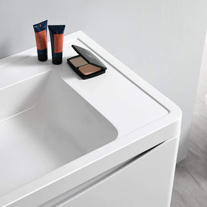 Fresca FCB9040WH-I Fresca Tuscany 40" Glossy White Wall Hung Modern Bathroom Cabinet w/ Integrated Sink