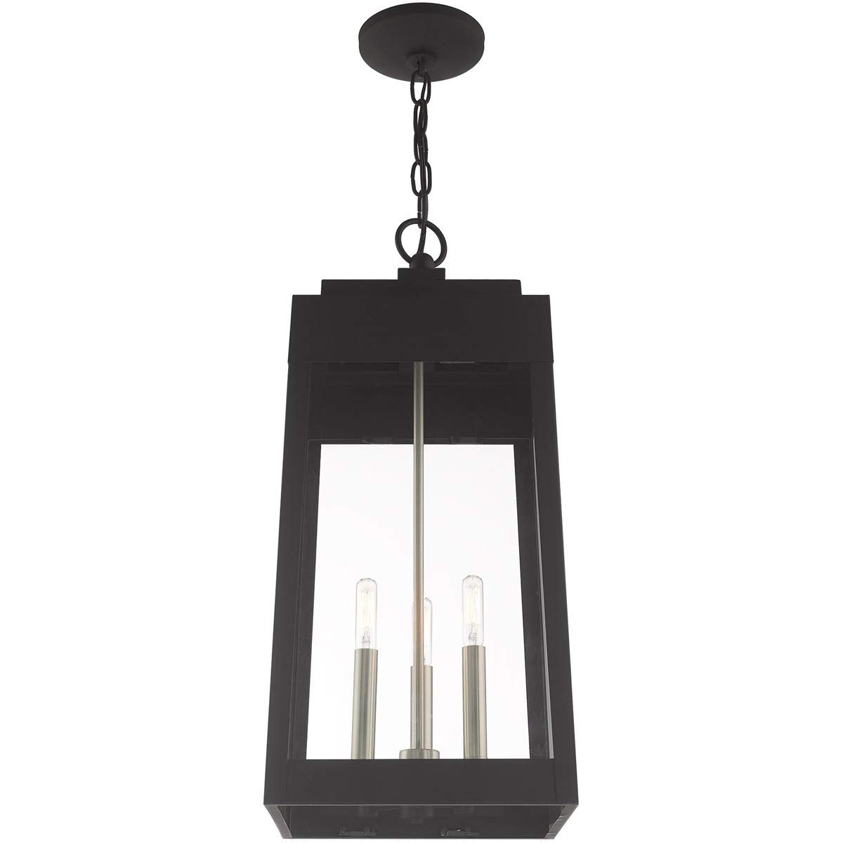 Livex Lighting 20860-04 Oslo - 24.5" Three Light Outdoor Hanging Lantern, Black Finish with Clear Glass