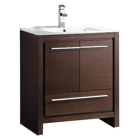 Fresca FCB8130WG-I Fresca Allier 30" Wenge Brown Modern Bathroom Cabinet w/ Sink