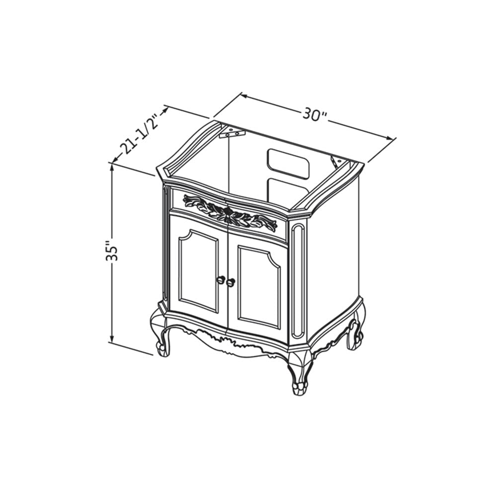 Jeffrey Alexander VKITCLA30NUWCO 30" Nutmeg Clairemont Vanity, Clairemont-only White Carrara Marble Vanity Top, undermount oval bowl