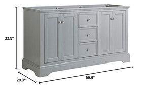Fresca FCB2460GRV Fresca Windsor 60" Gray Textured Traditional Double Sink Bathroom Cabinet