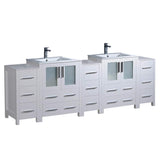 Fresca FCB62-72WH-I Fresca Torino 84" White Modern Double Sink Bathroom Cabinets w/ Integrated Sinks