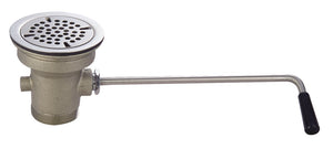 John Boos PB-LWR-1 Lever Drain, 3-1/2" Drain Opening, 2" Outlet, Twist