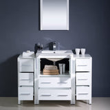 Fresca FVN62-122412GR-UNS Fresca Torino 48" Gray Modern Bathroom Vanity w/ 2 Side Cabinets & Integrated Sink