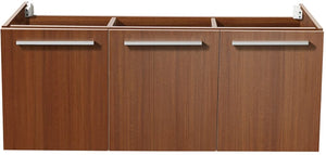 Fresca FCB8092TK-D Fresca Vista 48" Teak Wall Hung Double Sink Modern Bathroom Cabinet