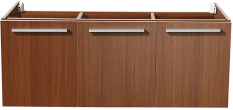 Fresca FCB8092TK-D Fresca Vista 48" Teak Wall Hung Double Sink Modern Bathroom Cabinet