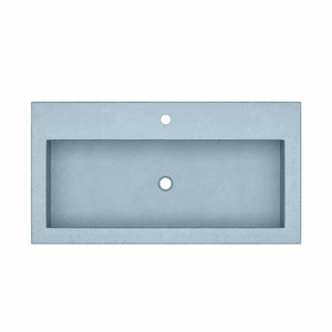 Native Trails NSL3619-P Native Stone Trough Bathroom Sink, 36" x 19", Pearl, Single Faucet Hole