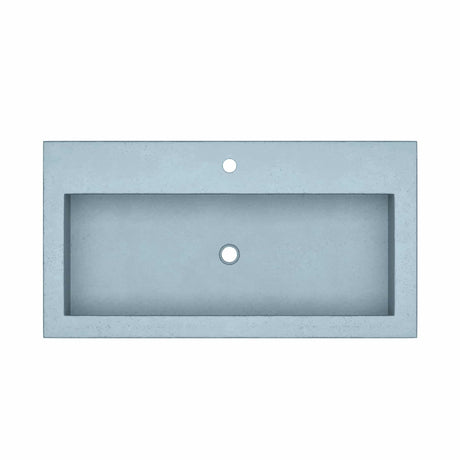 Native Trails NSL3619-P Native Stone Trough Bathroom Sink, 36" x 19", Pearl, Single Faucet Hole