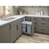 Hardware Resources SWS-MBMD35GPC Double 35 Quart Polished Chrome STORAGE WITH STYLE® Metal Soft-close Trashcan Pullout