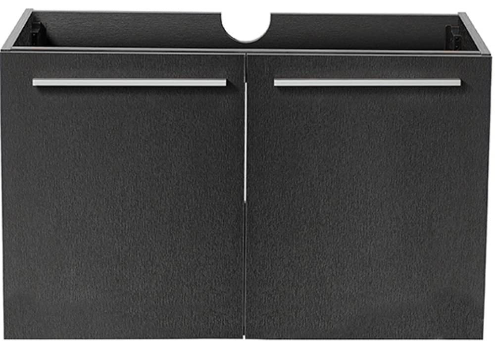 Fresca FCB8089BW Fresca Vista 30" Black Wall Hung Modern Bathroom Cabinet