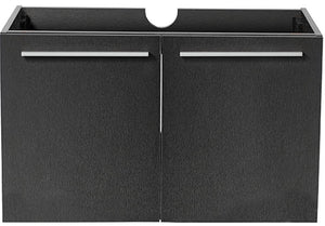 Fresca FCB8089BW Fresca Vista 30" Black Wall Hung Modern Bathroom Cabinet