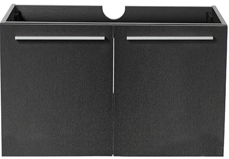 Fresca FCB8089BW Fresca Vista 30" Black Wall Hung Modern Bathroom Cabinet