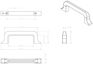Jeffrey Alexander 839-3BNBDL 3" Center-to-Center Brushed Pewter Callie Cabinet Pull