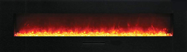 Amantii WM-FM-72-8123-BG Wall Mount/ Flush Mount Smart Electric  72" Indoor / Outdoor WiFi Enabled Fireplace , Featuring a MultiFunction Remote Control , Multi Speed Flame Motor