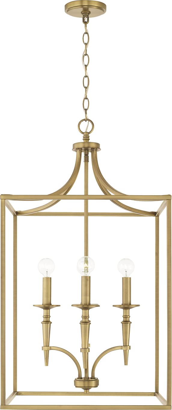 Capital Lighting 542641AD Abbie 4 Light Foyer Aged Brass