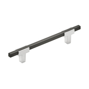Amerock Cabinet Pull Polished Chrome/Brushed Matte Black 5-1/16 inch (128 mm) Center to Center Urbanite 1 Pack Drawer Pull Drawer Handle Cabinet Hardware