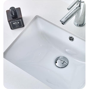 Fresca FCB6136WH-UNS-R-CWH-U Fresca Lucera 36" White Wall Hung Modern Bathroom Cabinet w/ Top & Undermount Sink - Right Version