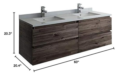 Fresca FCB31-3030ACA-CWH-U Double Sink Cabinet with Sinks