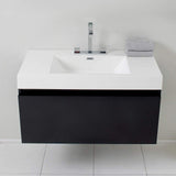 Fresca FCB8010BW-I Fresca Mezzo 39" Black Modern Bathroom Cabinet w/ Integrated Sink